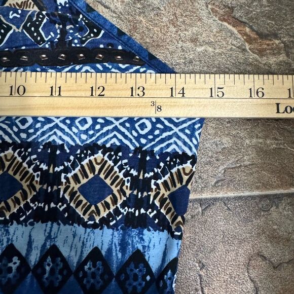 Sandra & Tiffany Blue Boho Print Sleeveless Dress Small - Picture 8 of 9